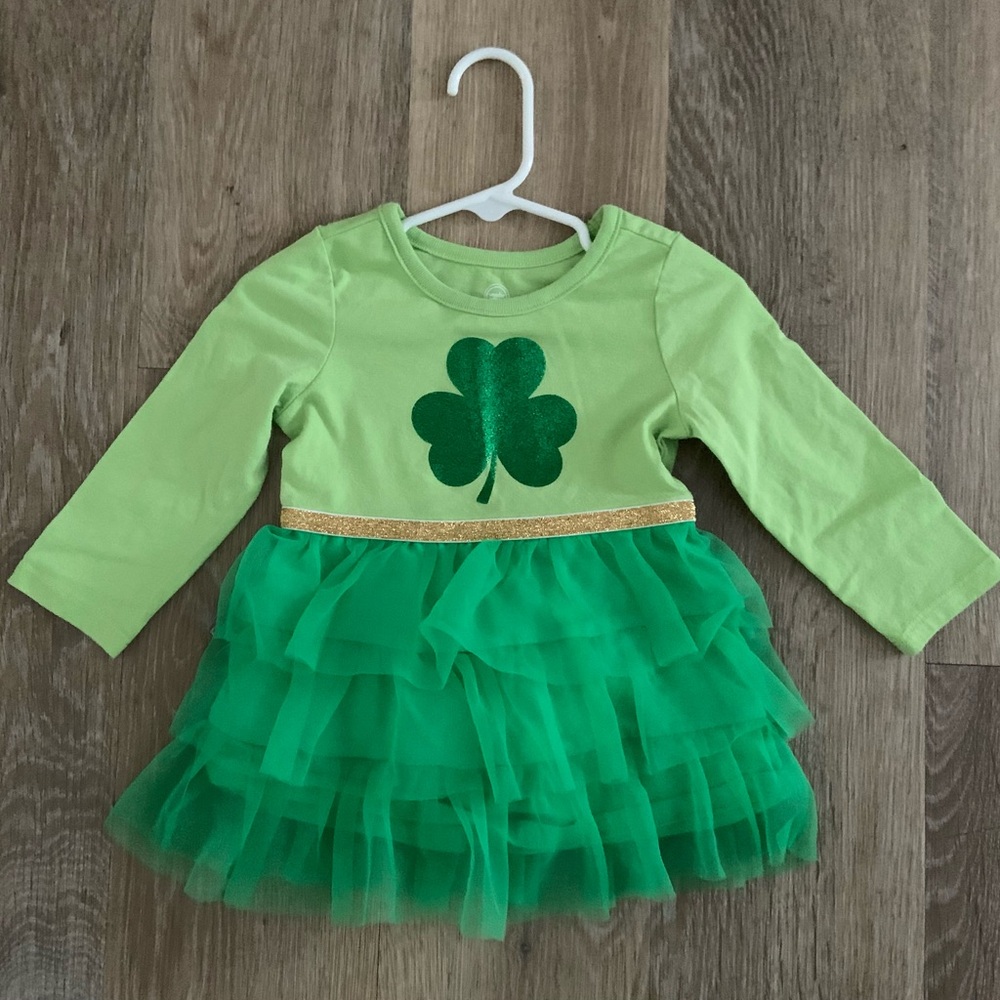 Wonder Nation Girl's Size 12 Months St Patrick's Day Dress  With Tulle Skirt